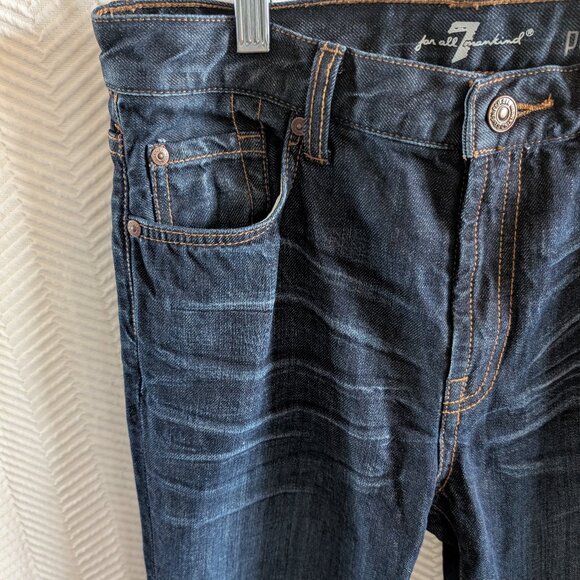 7 for all Mankind Men's Paxtyn Jeans Skinny Slim 28x31 Dark Wash Denim NWOT - Picture 4 of 10